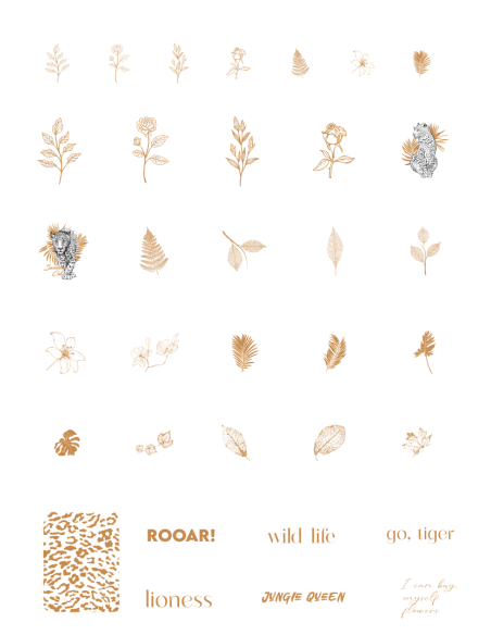 Nail stickers Botanical Gold - Holographic