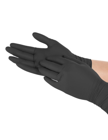 Powder-Free Nitrile Black Gloves S